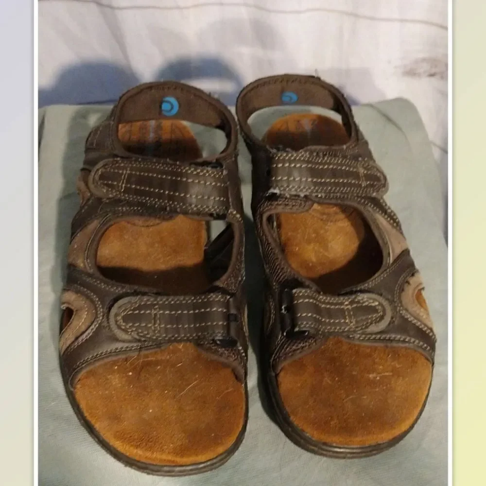 Nunn Bush Sandals Dual Comfort Brown Adjustable Upper Straps Size 10M